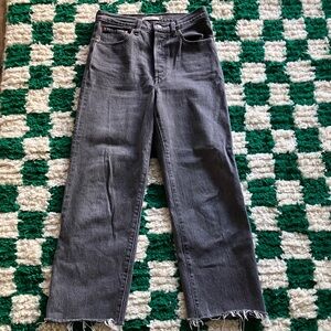 Levi’s Ribcage Gray/Faded Black Women's Jeans